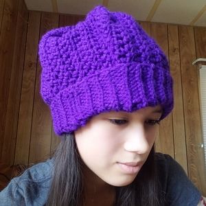 Purple slouche beanie